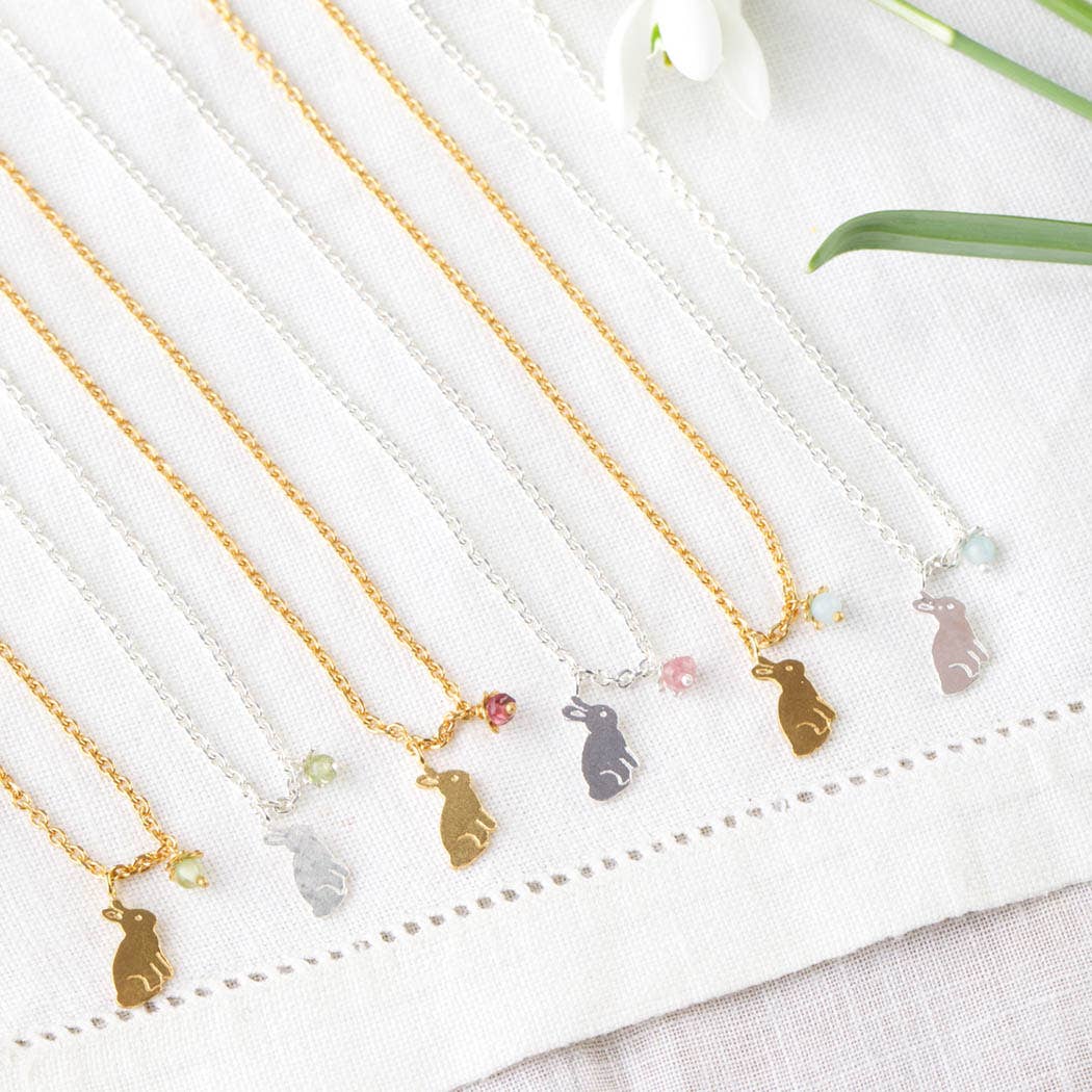 Bunny and Flower Pendant In Sterling Silver: 925 sterling silver