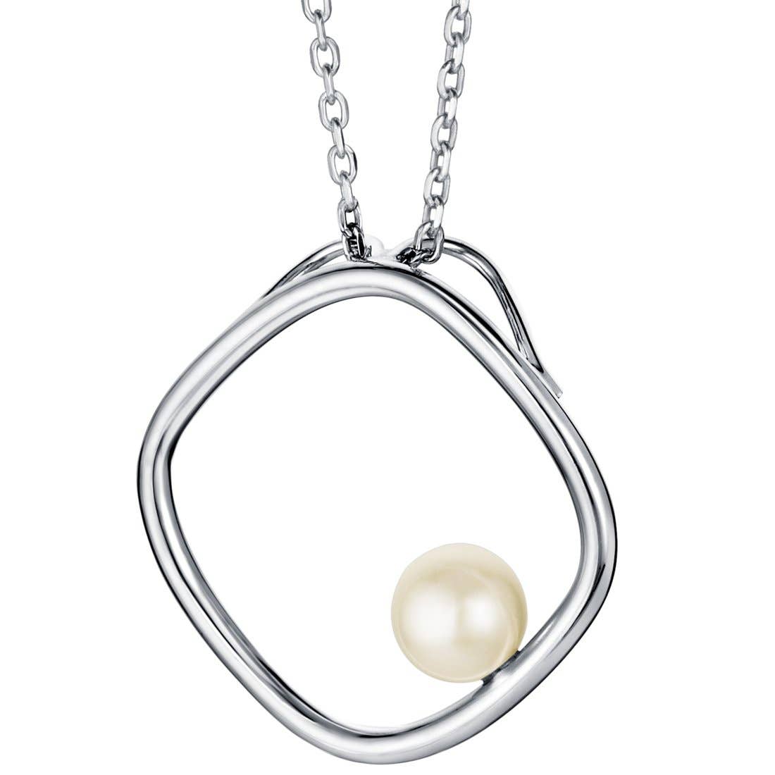 Freshwater Cultured Pearl Gravity Pendant Sterling Silver