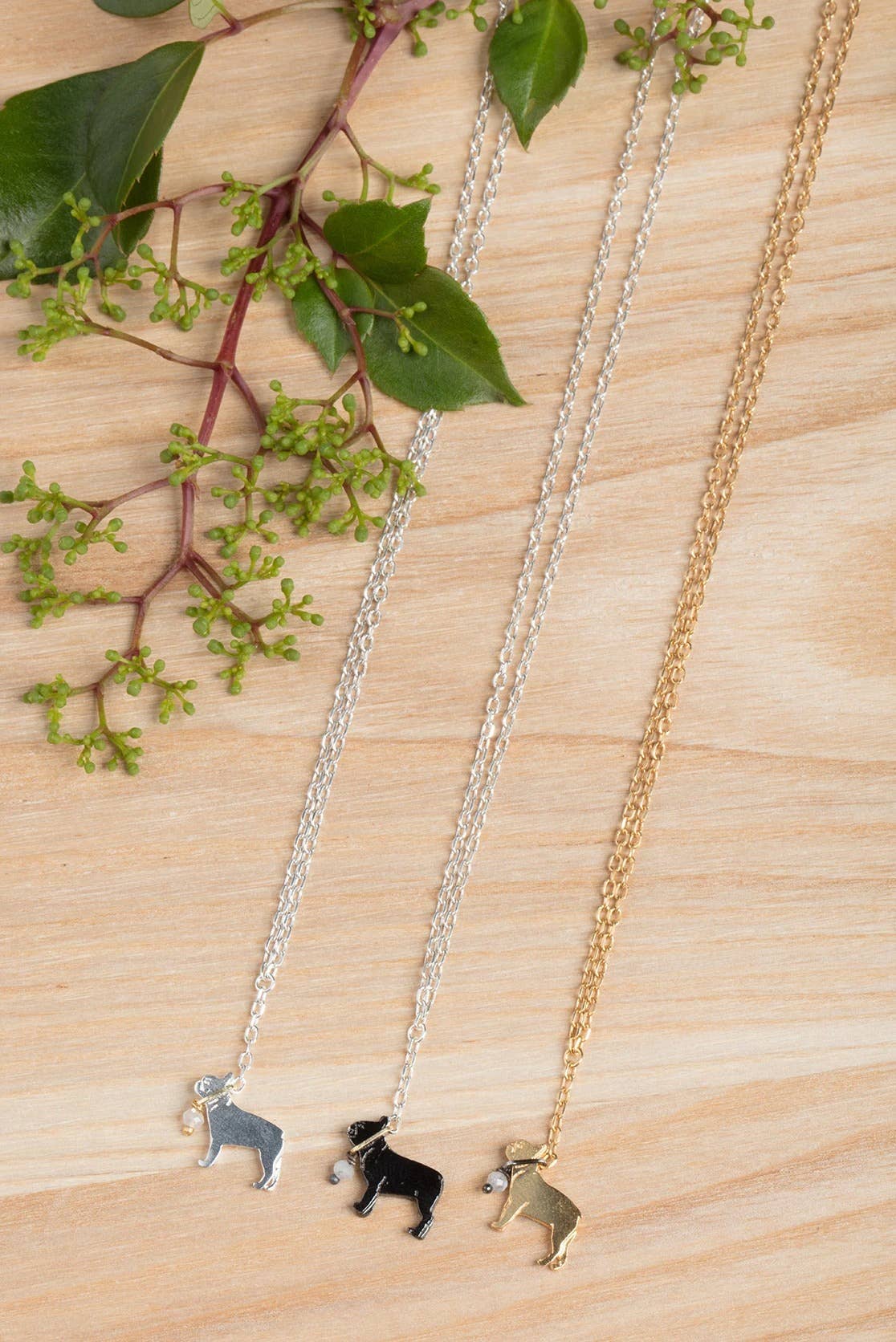 French Bulldog Necklace: Goldplate