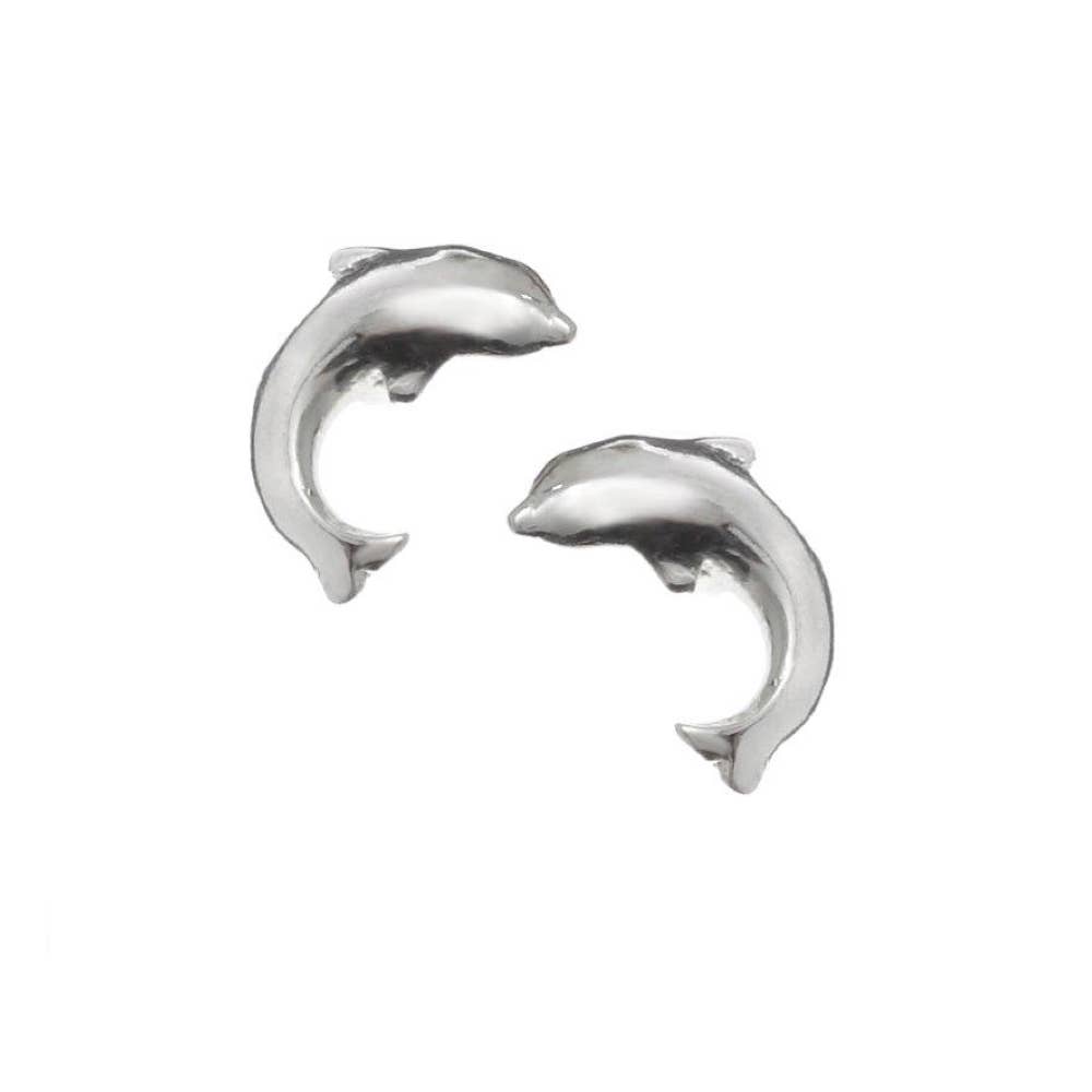 Dainty Silver Dolphin Studs: Studs