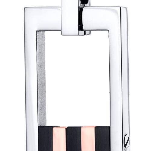 Stainless Steel Open Dog Tag Bar Necklace 22 inch Chain