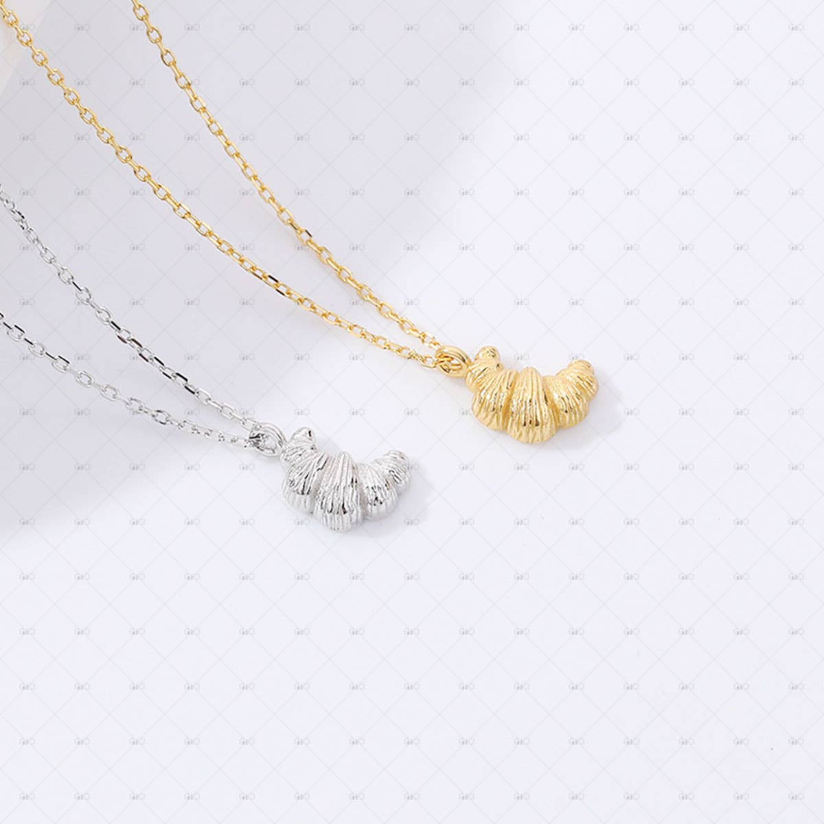 S925 Silver Cute Croissant Necklace