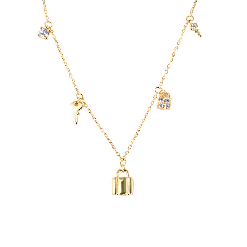S925 Sterling Silver Elegant Love Lock Necklace: Silver