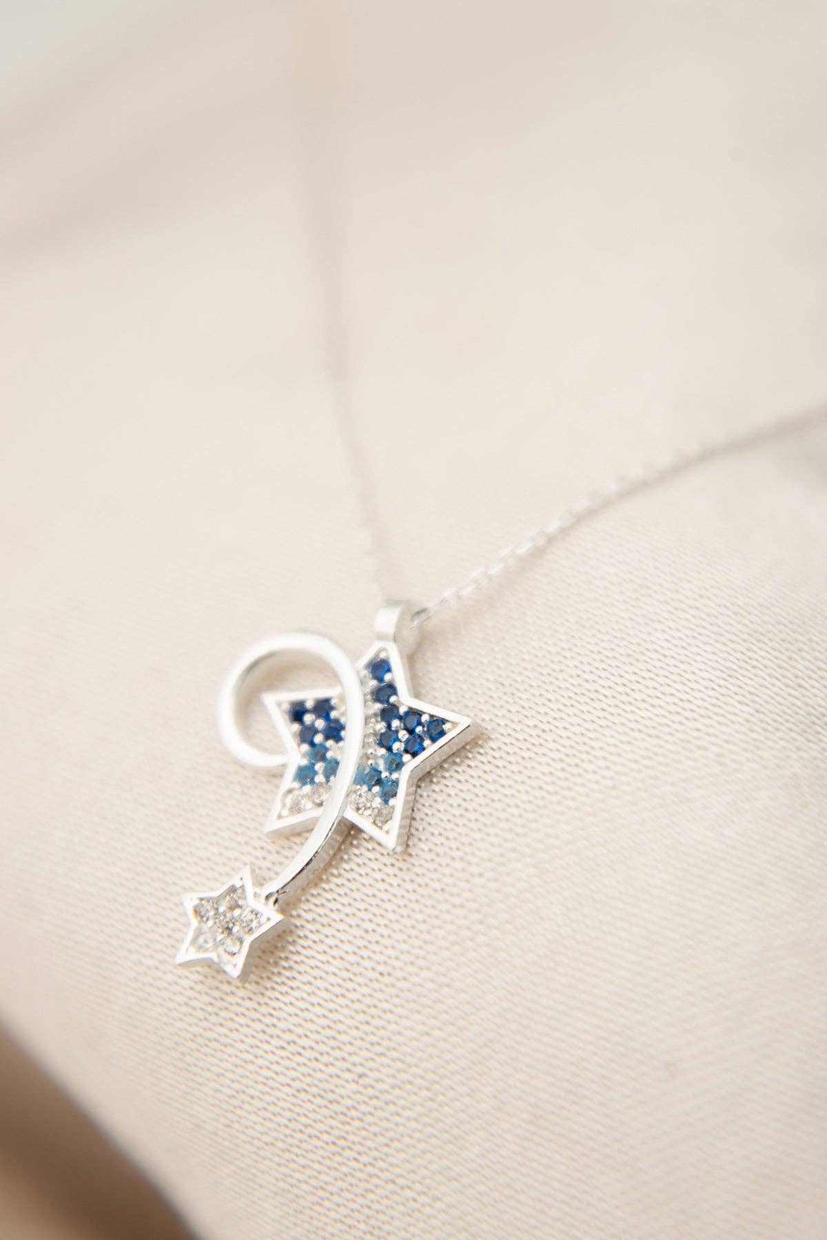 Women's 925 Sterling Silver Shooting Star Necklace: SILVER