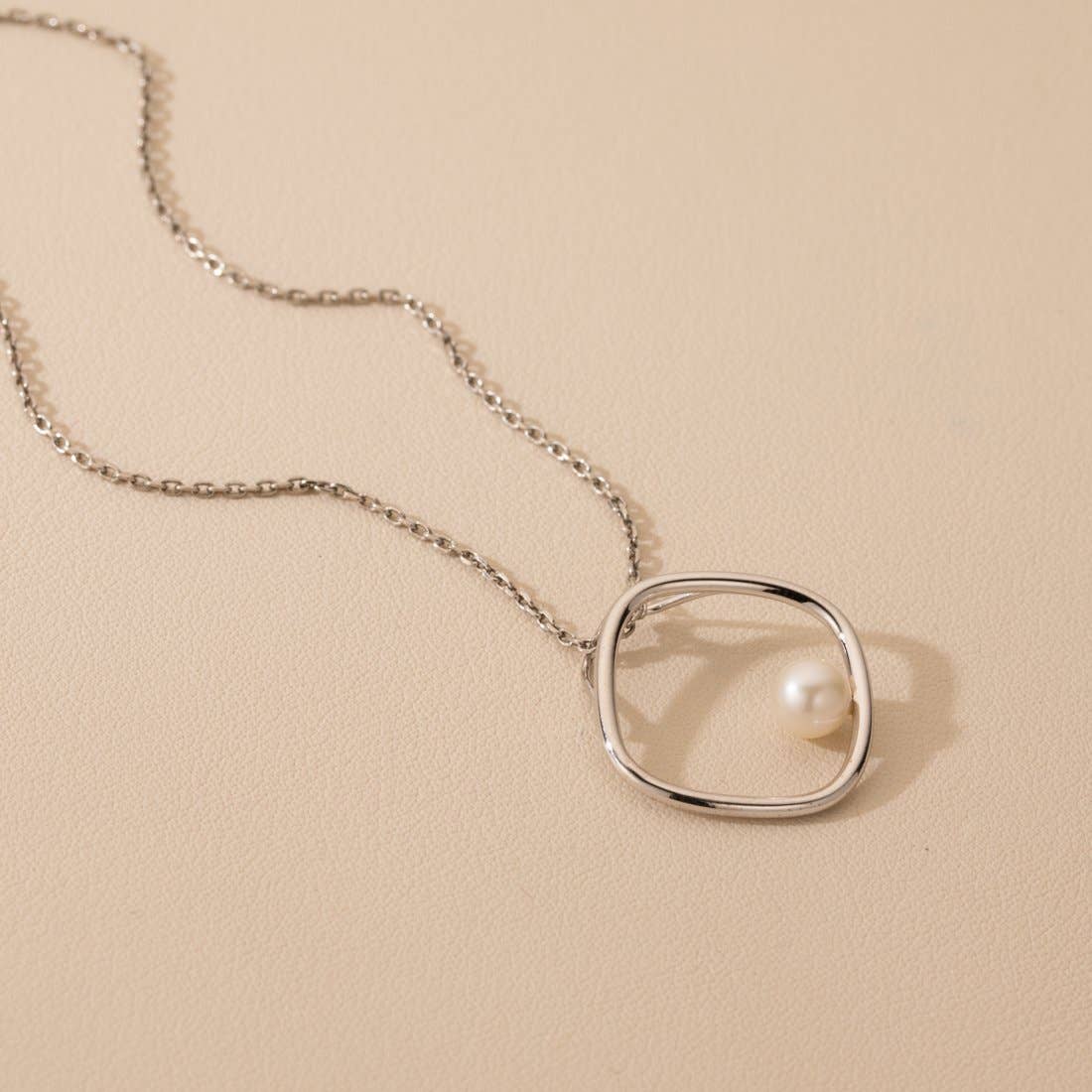 Freshwater Cultured Pearl Gravity Pendant Sterling Silver