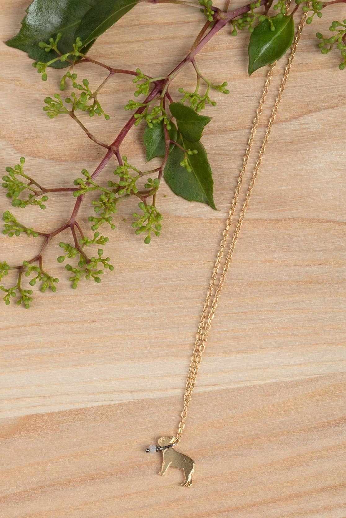 French Bulldog Necklace: Goldplate