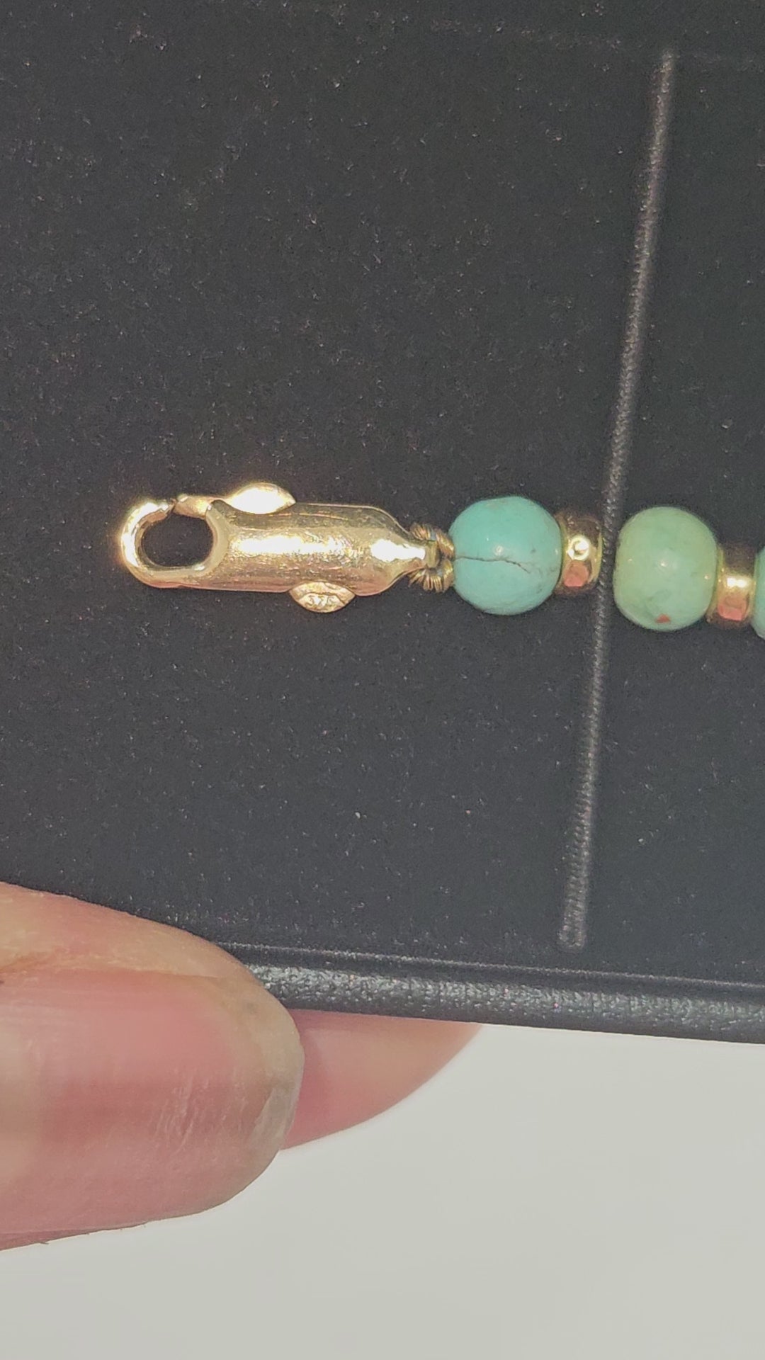 9ct gold and turquoise bracelet 7.5"