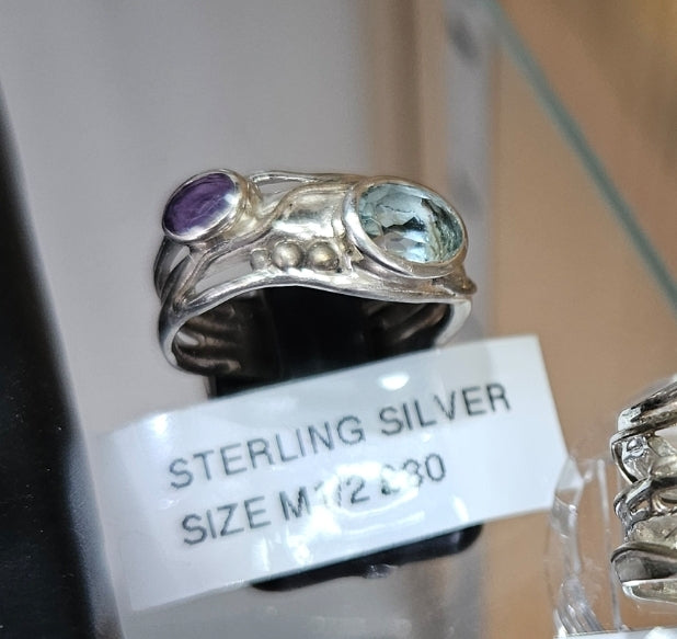 Banyan sterling silver and 14ct gold ring size M1/2