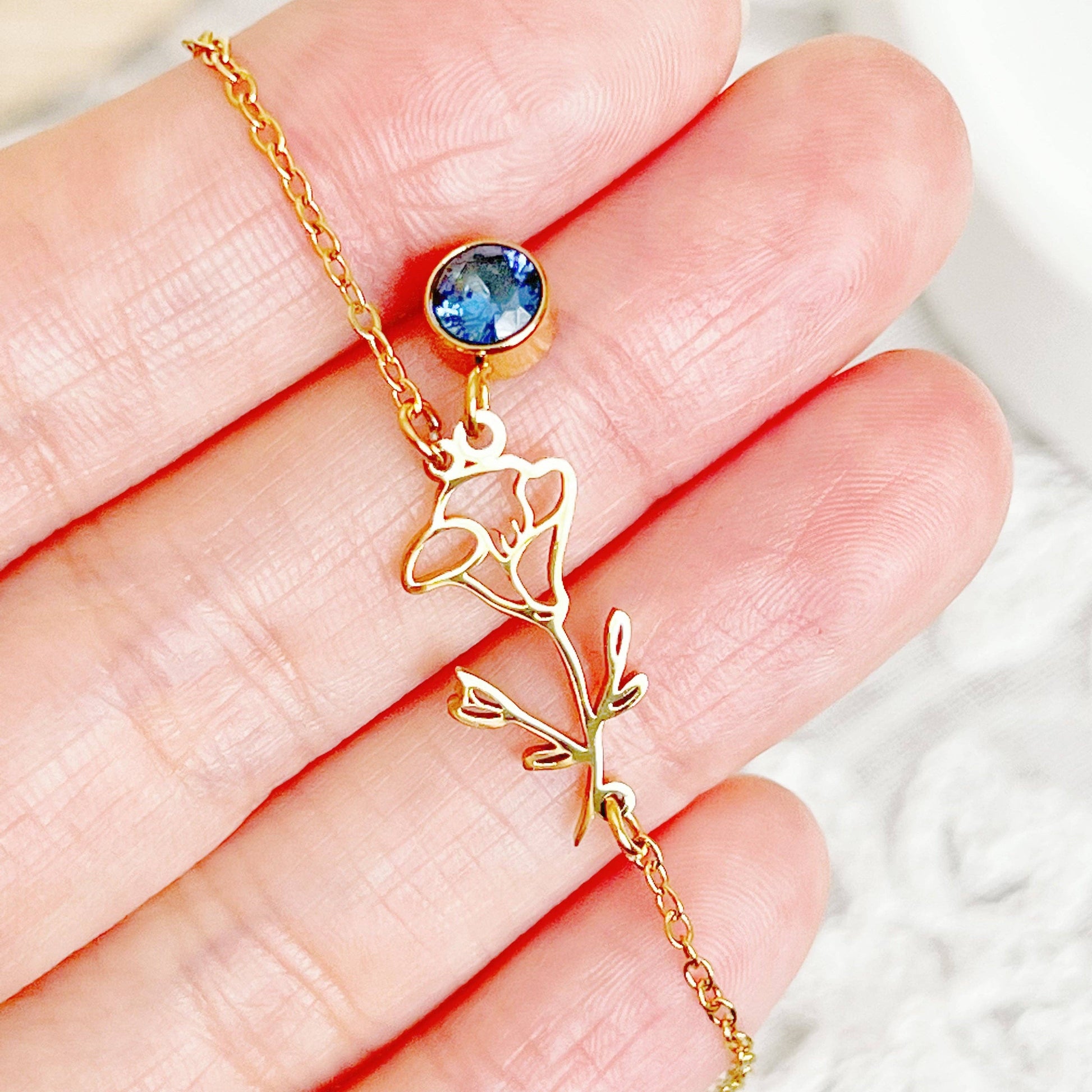 September Birth Flower Morning Glory Bracelet