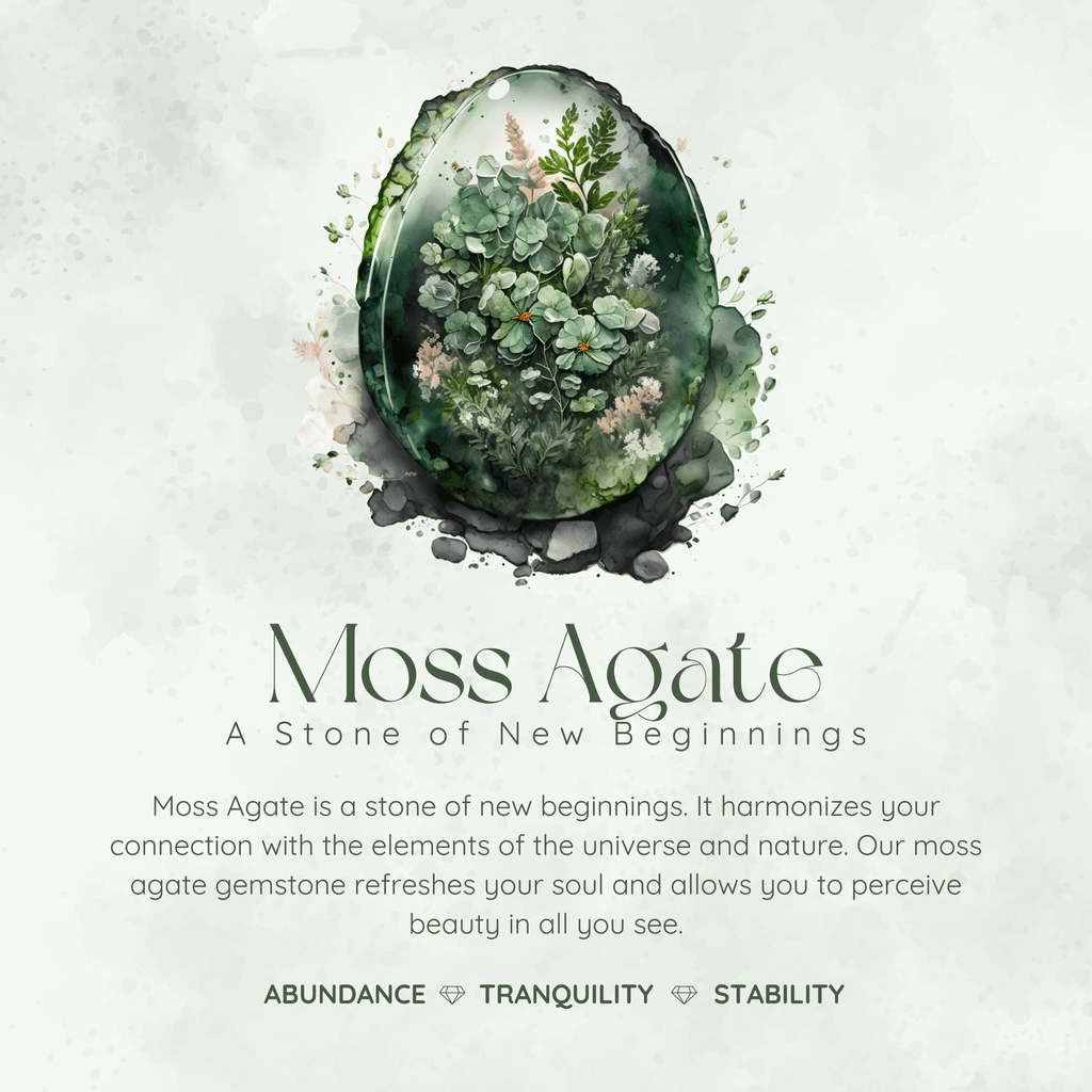 Briar Meadow Moss Agate Ring: White Gold Vermeil N1/2