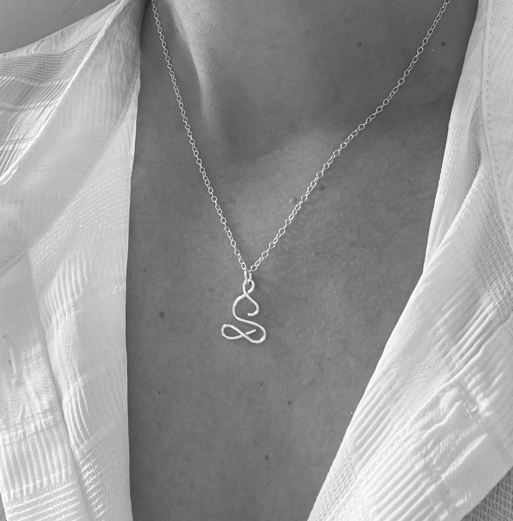 Sterling silver yoga necklace, mindfulness necklace