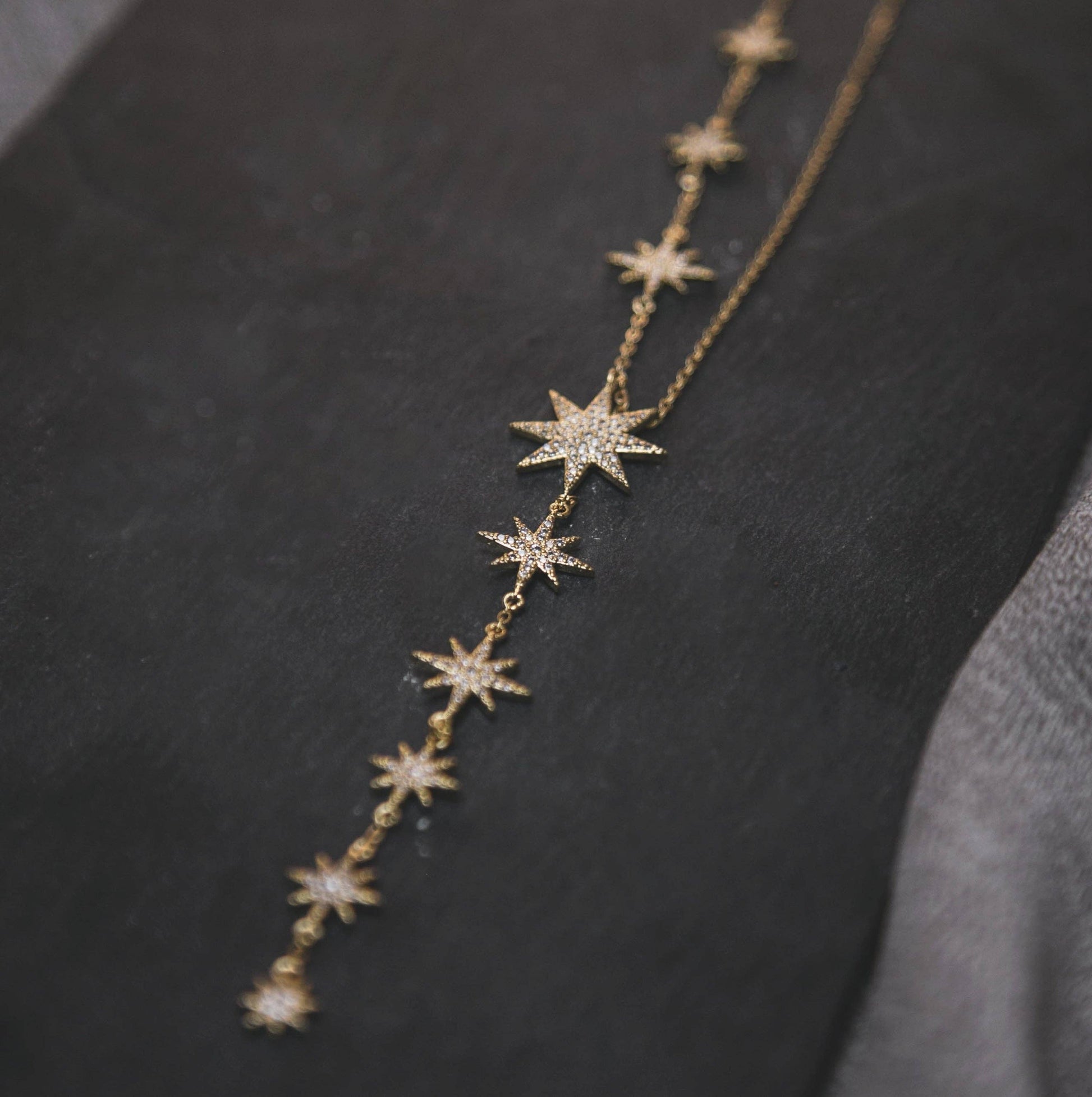 Juliet Star Burst Y Drop Necklace