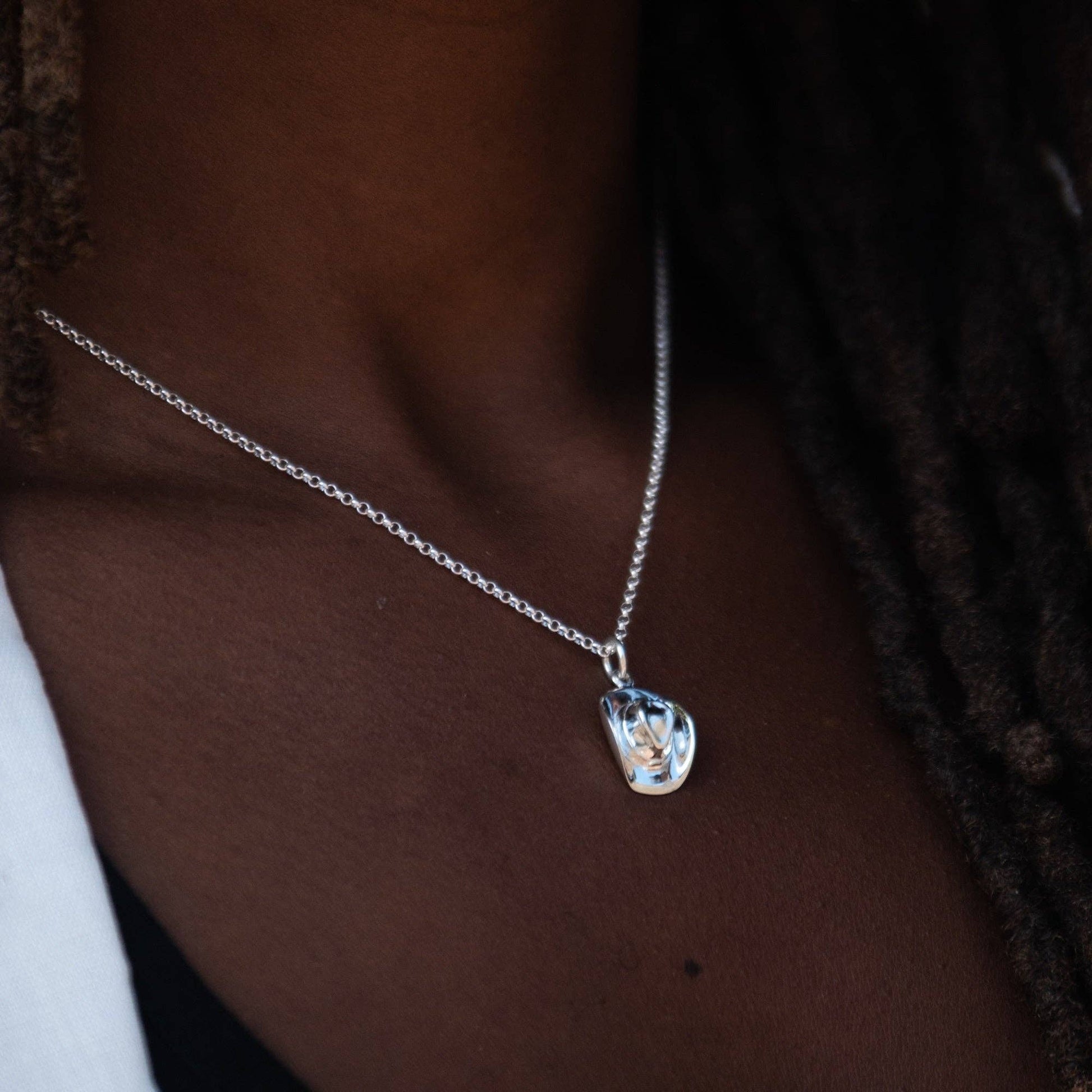 Cowboy Hat Necklace: Chain 40-45cm / Sterling Silver