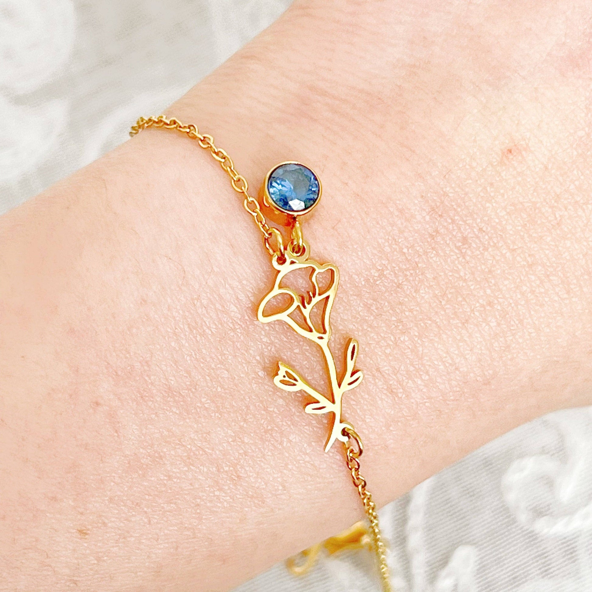 September Birth Flower Morning Glory Bracelet
