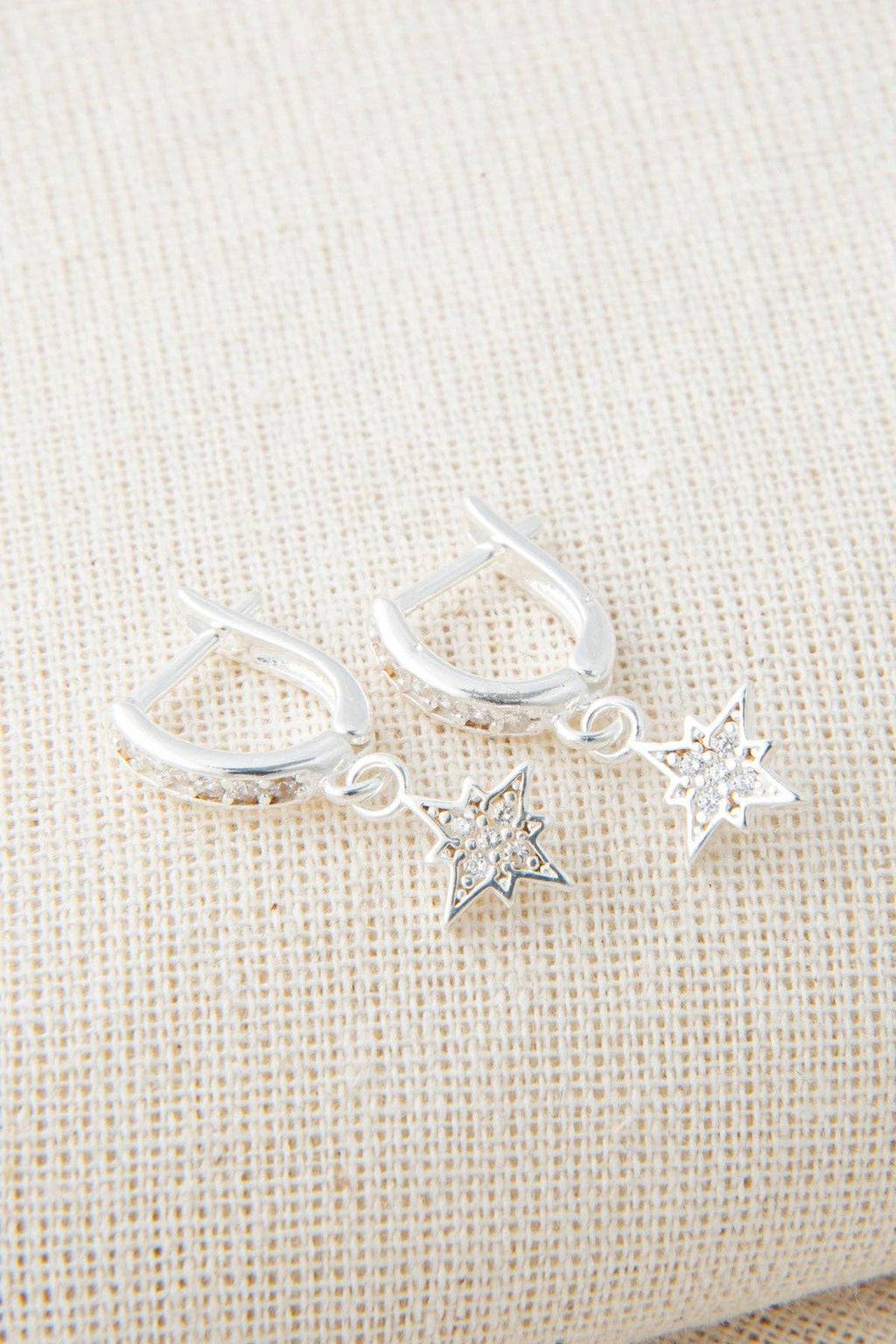 Women's 925 Sterling Silver North Star Earrings: SILVER