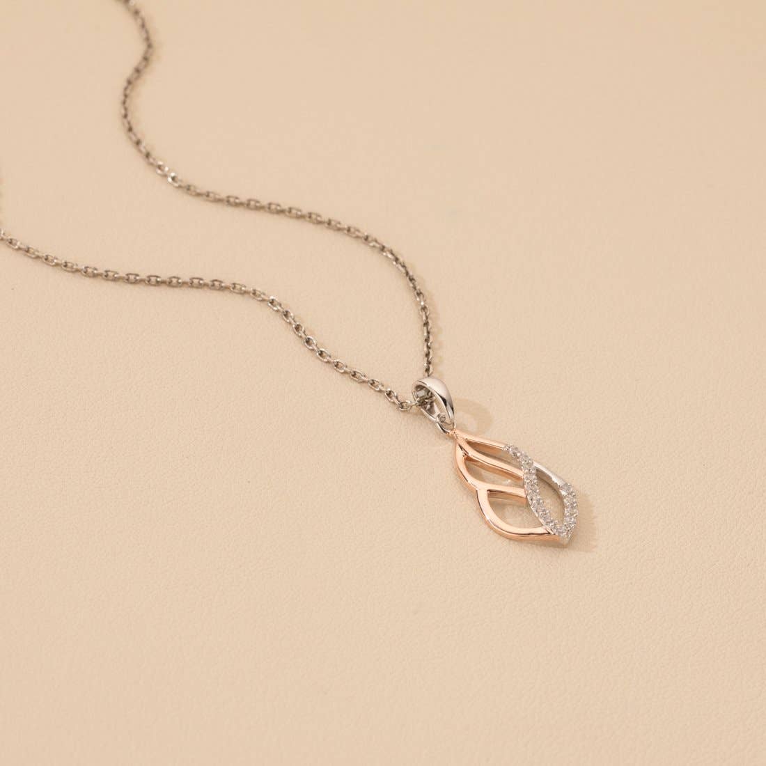 Rose-Tone Sterling Silver Charming Paisley Pendant