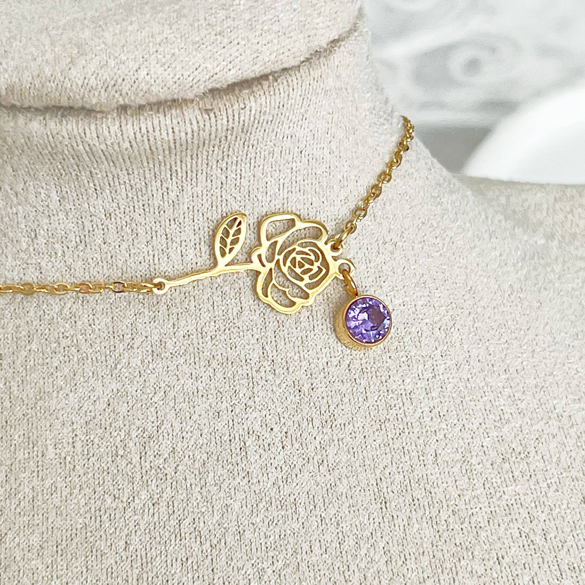 June Birth Flower Rose Bracelet