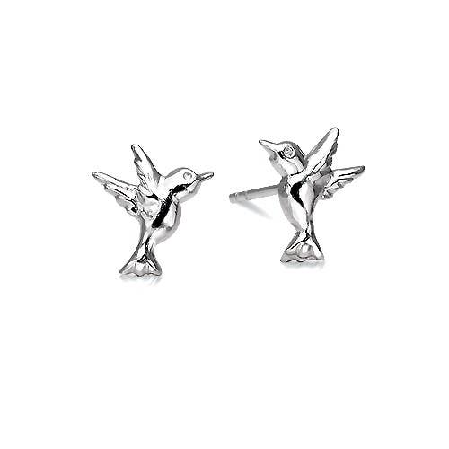 Beautiful Silver Hummingbird Studs: Studs