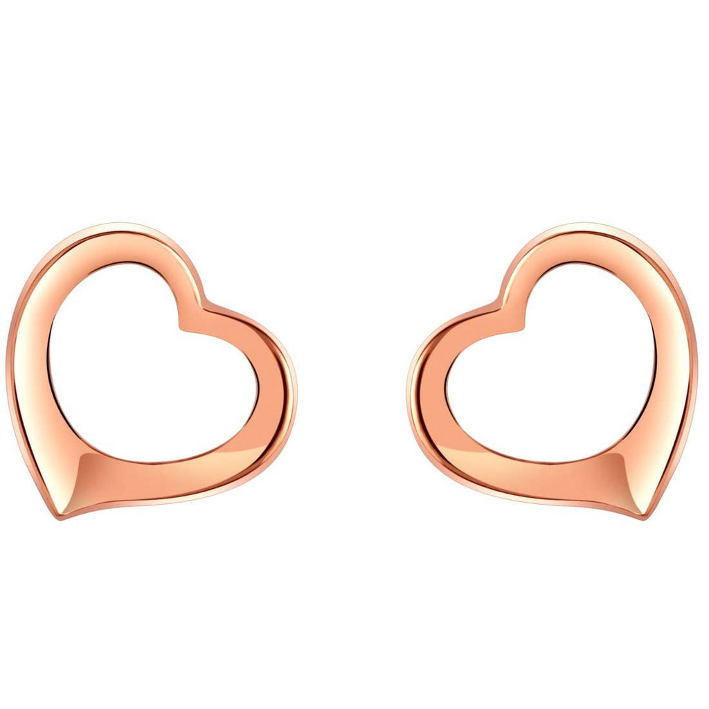 Sterling Silver Tilted Heart Earrings Hypoallergenic