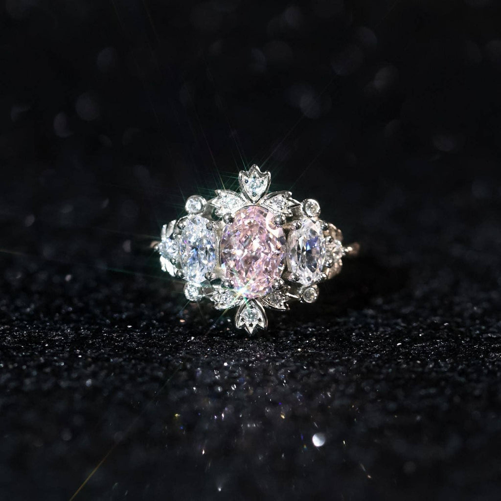 Lilyshade Morganite Ring: White Gold Vermeil  size P1/2