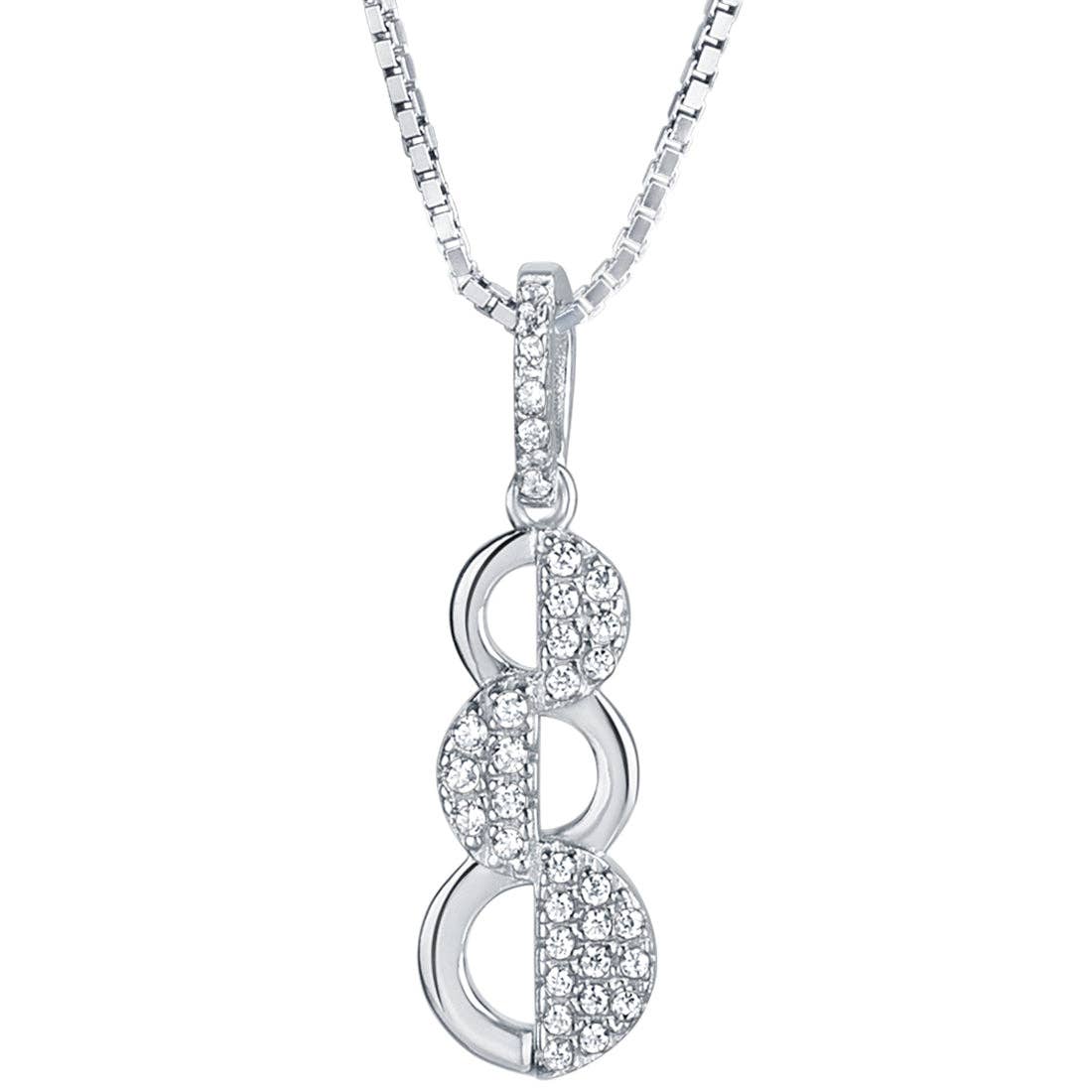 Sterling Silver Cubic Zirconia Cascade Drop Pendant