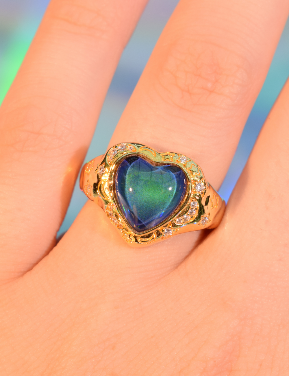 Moody Witch Ring Gold: XL-US 10-UK U