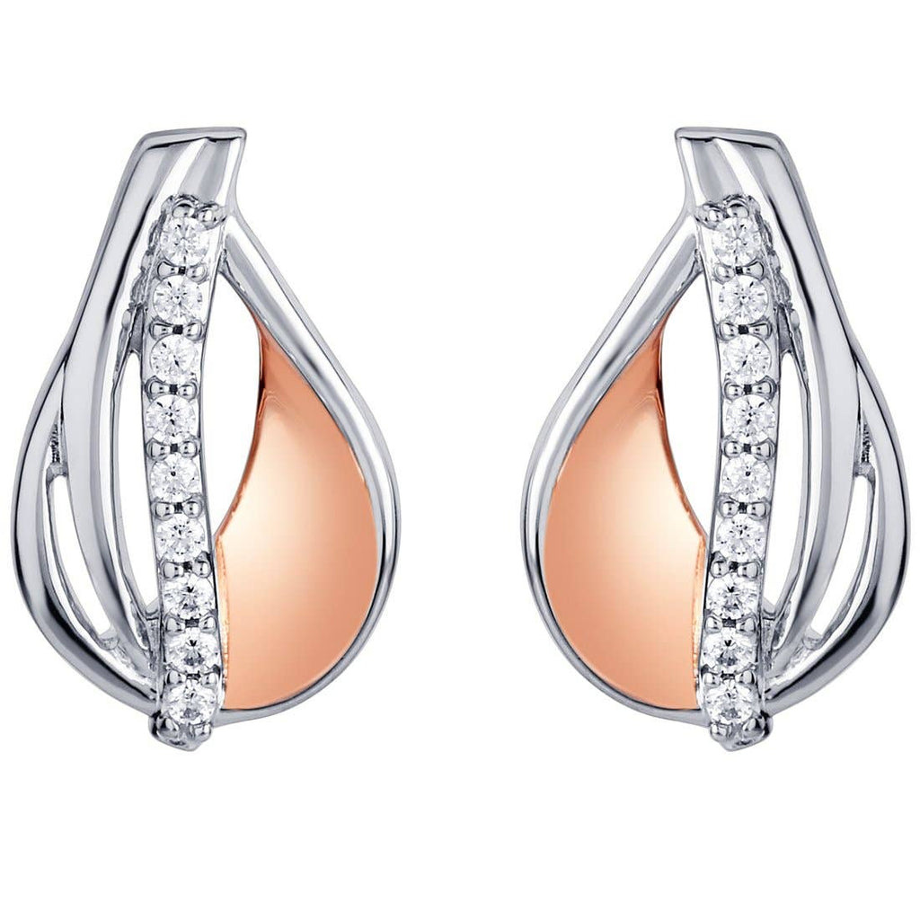 Two-Tone Sterling Silver Floating Dewdrop Earrings