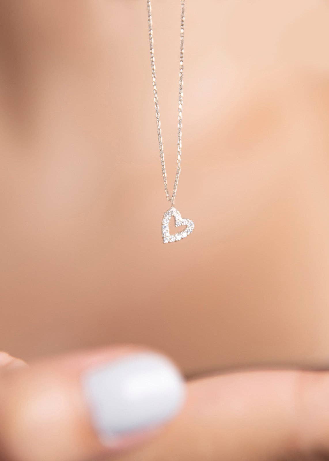 Women's 925 Sterling Silver Heart Necklace: GOLD