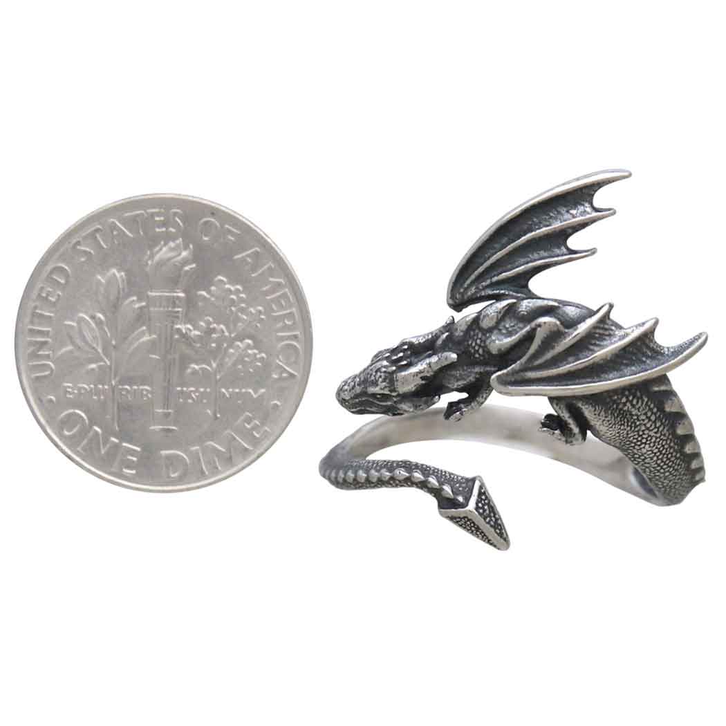 Sterling Silver Adjustable Dragon Ring