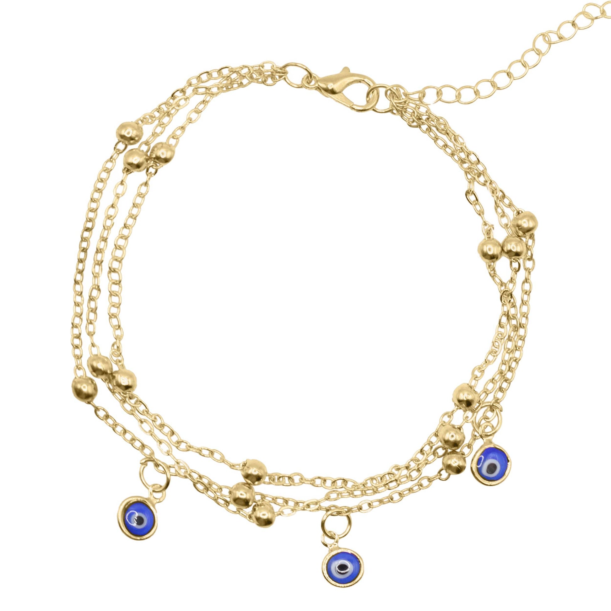 Sevda Evil Eye Charm Anklet | 18K Gold Plated