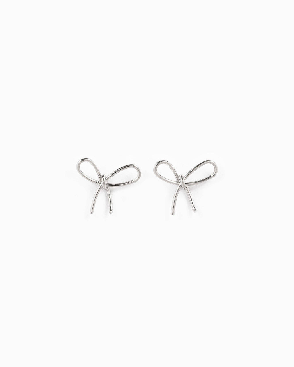 Thin Line Bow Stud Earrings: Gold