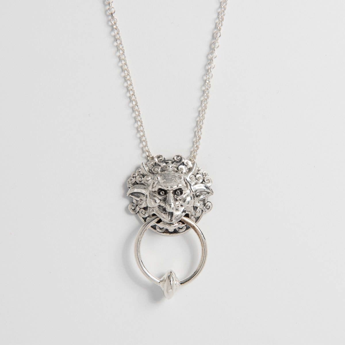Labyrinth Left Door Knocker Necklace: 925 Sterling Silver / Silver