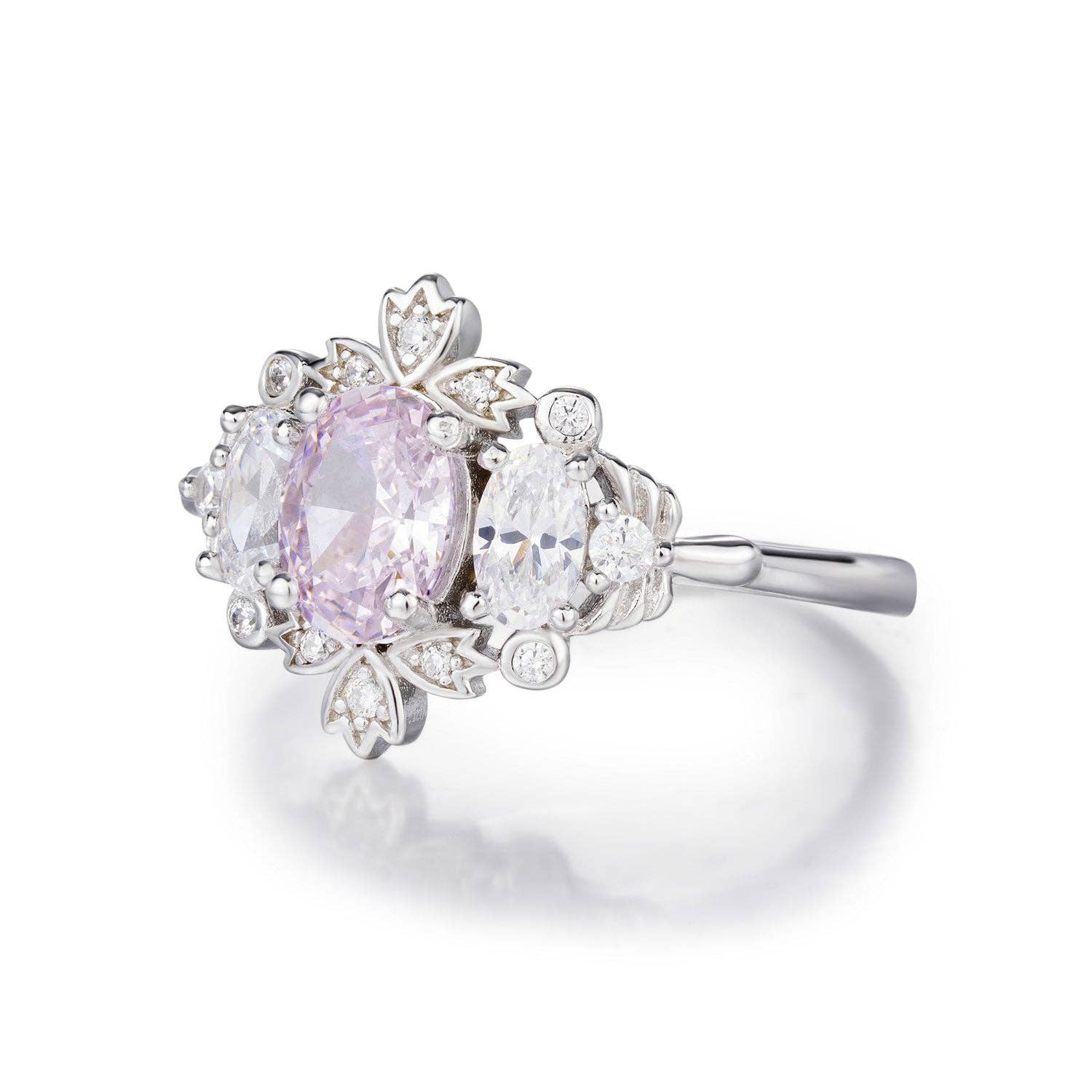 Lilyshade Morganite Ring: White Gold Vermeil  size P1/2