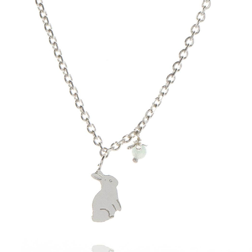 Bunny and Flower Pendant In Sterling Silver: 925 sterling silver