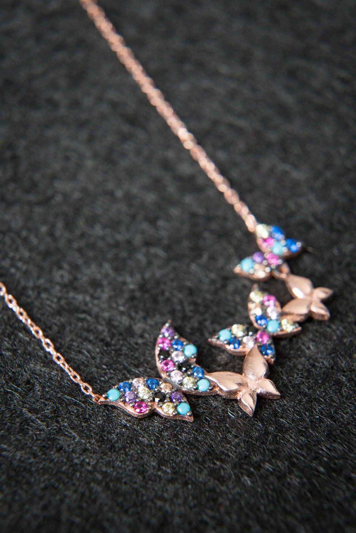 Women's Rose Gold Plated 925 Sterling Silver Butterfly Necklace: GOLD