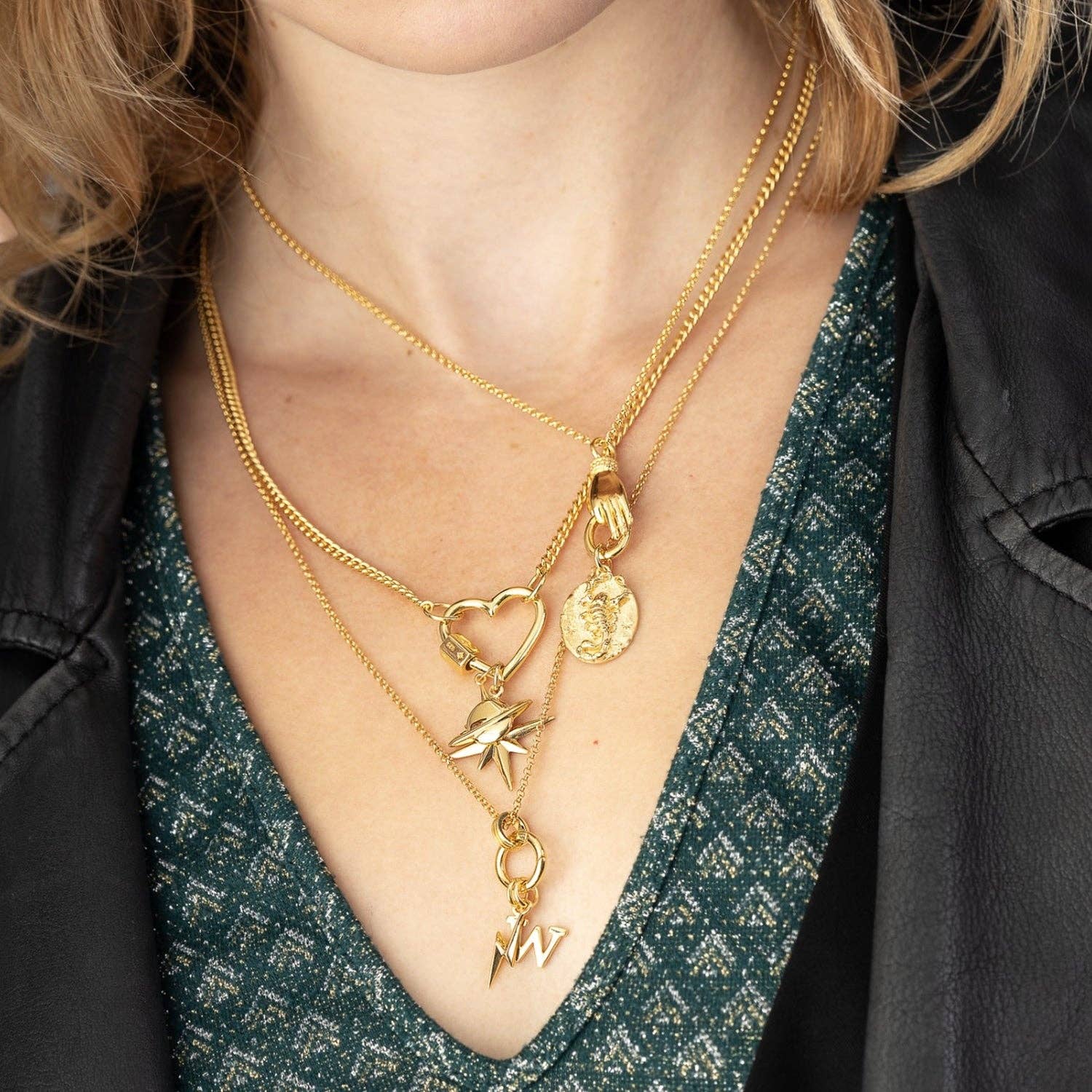 Mix Tape Charm necklace: 18k Gold Plated Sterling Silver