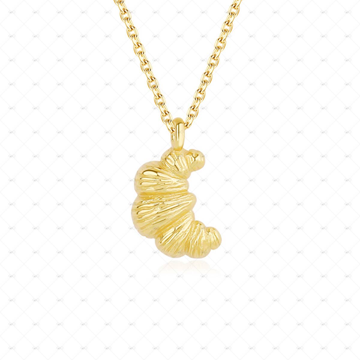 S925 Silver Cute Croissant Necklace
