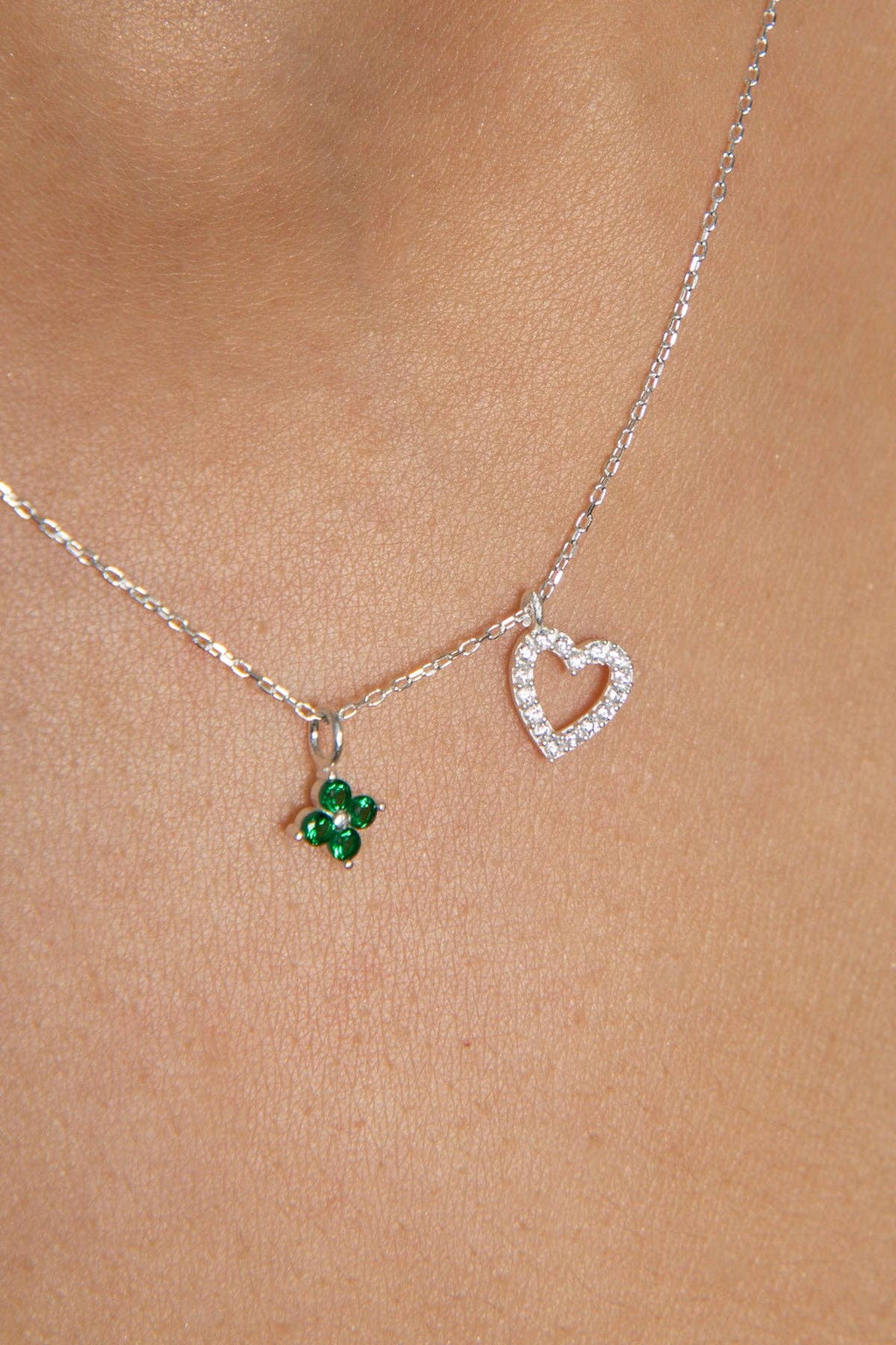 Women's 925 Sterling Silver Necklace with Heart Detail Minimal Design: SILVER
