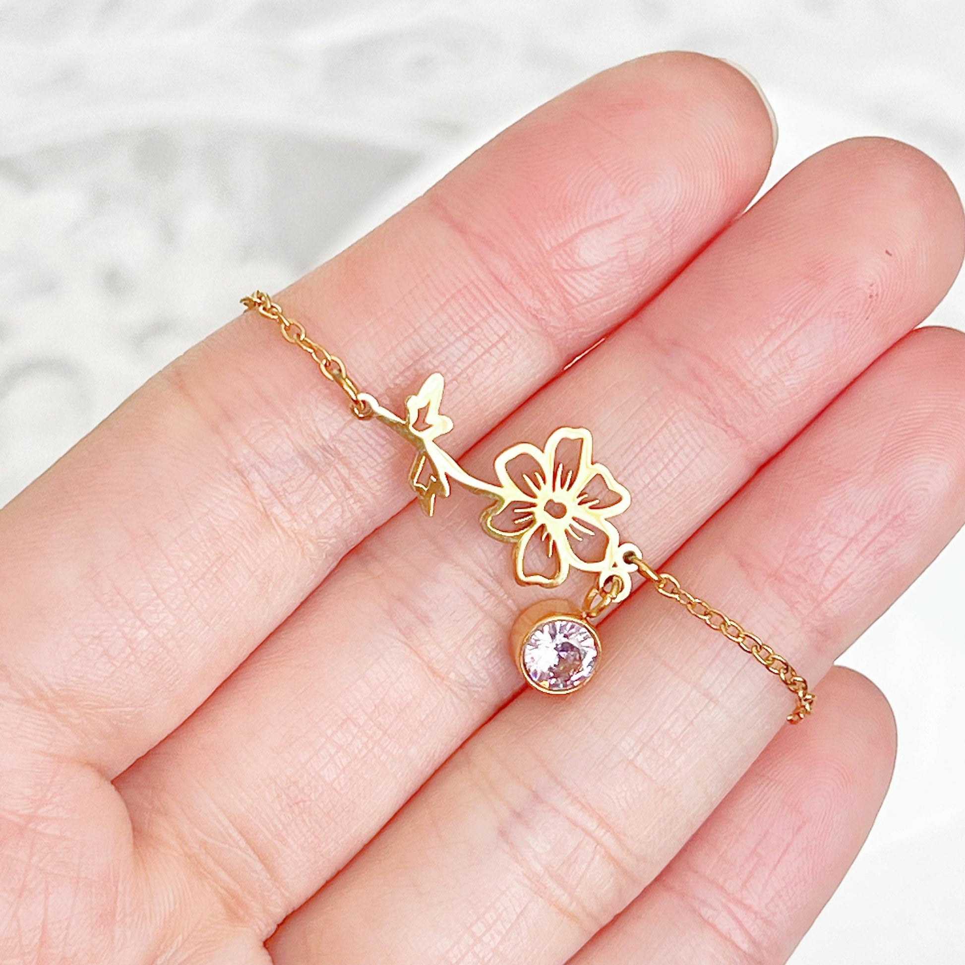 October Birth Flower Cosmos Bracelet