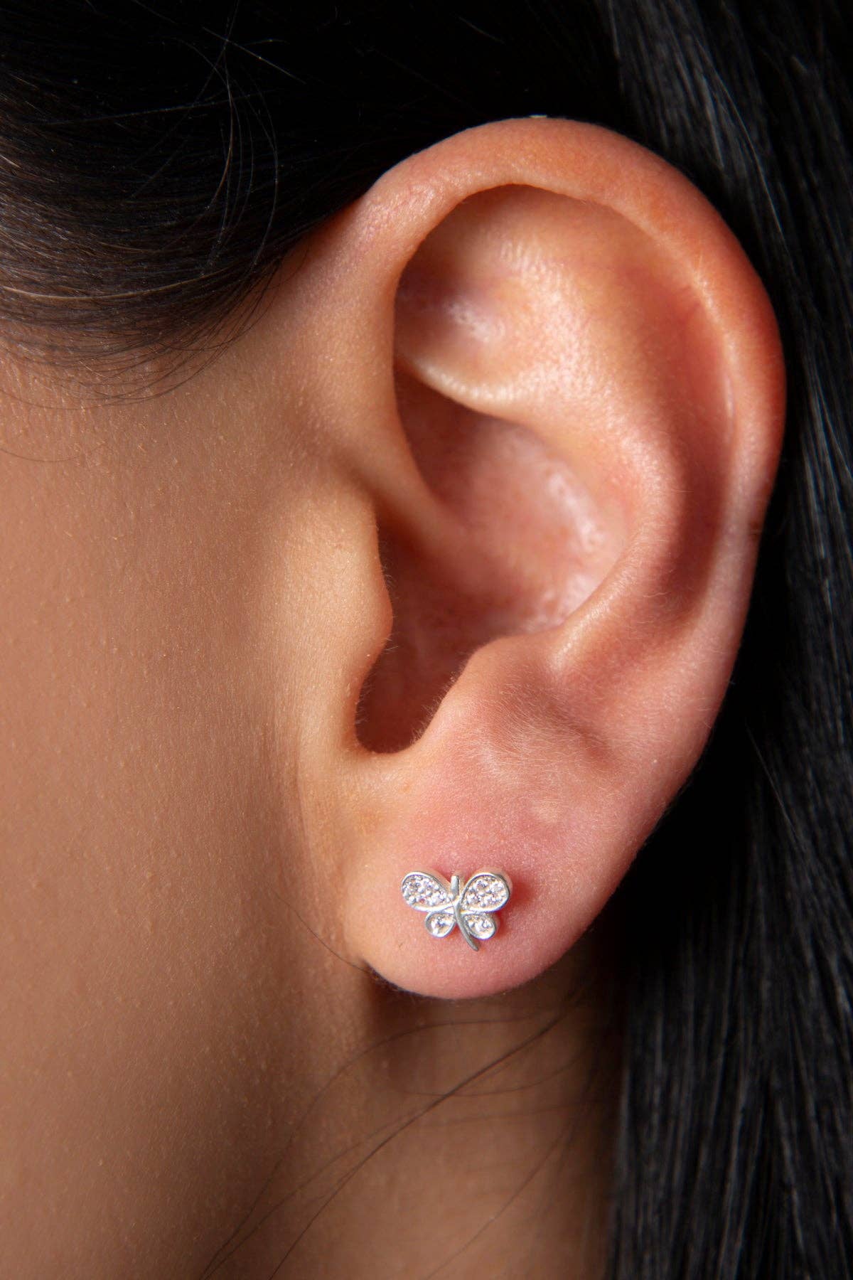 Women's 925 Sterling Silver Butterfly Earrings: SILVER