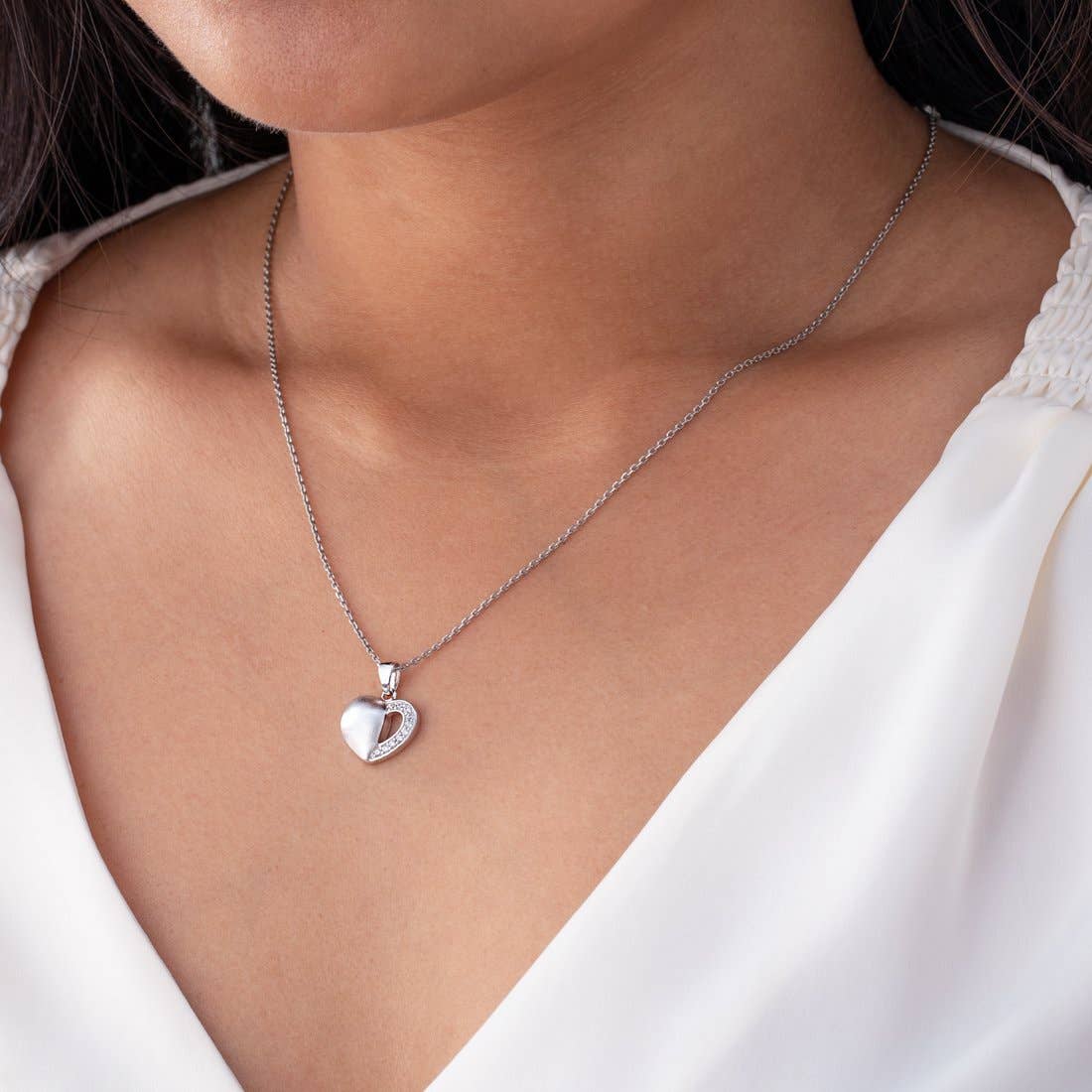 Sterling Silver Dainty Heart Pendant Hypoallergenic