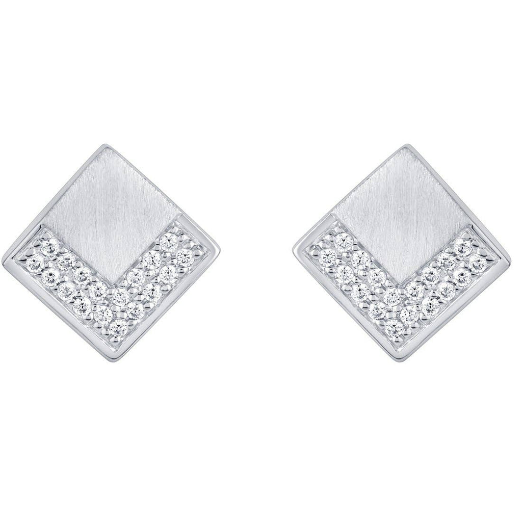 Sterling Silver Adorned Geometric Floating Earrings