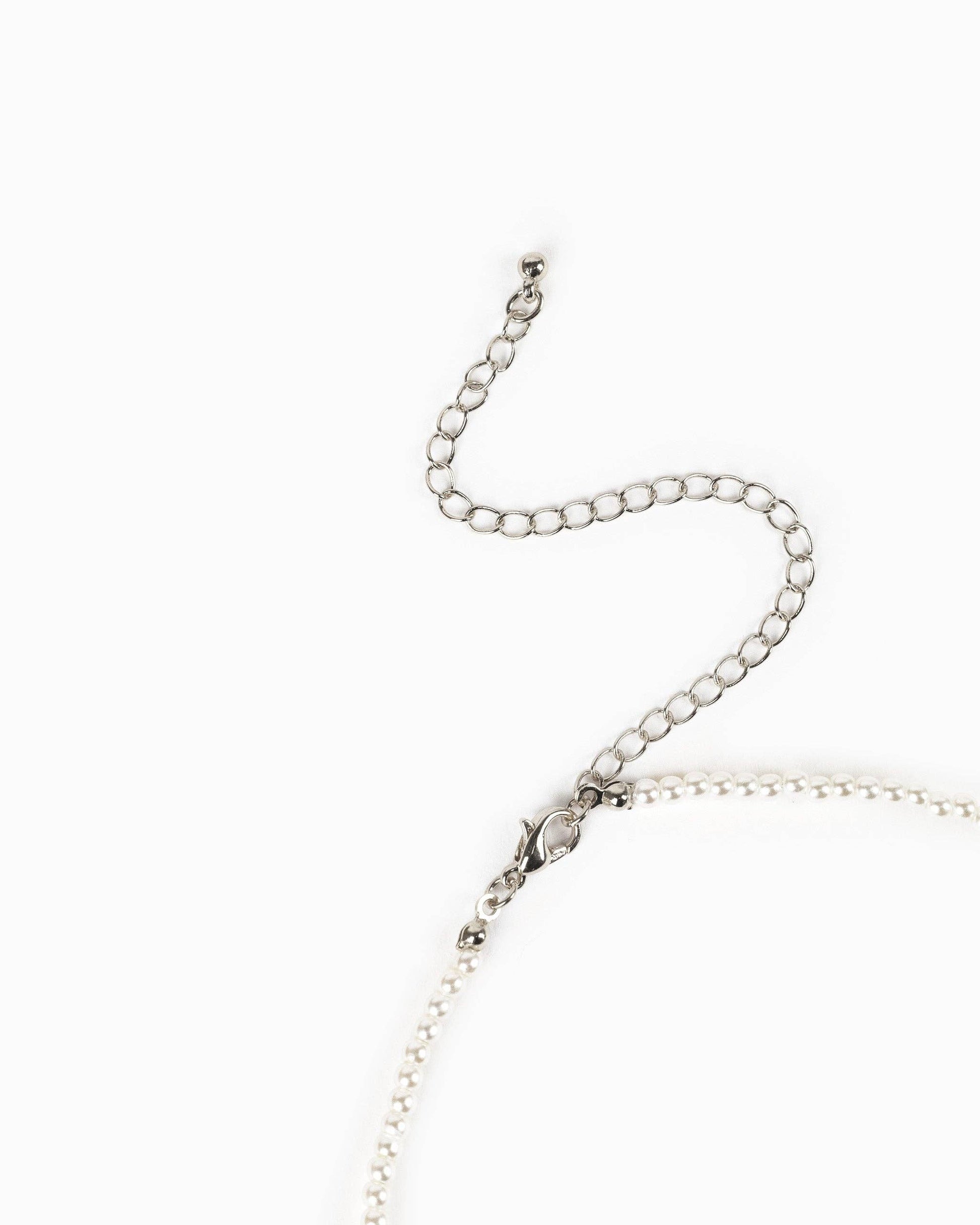 Jumbo Pearl Bow Choker Necklace: Gold