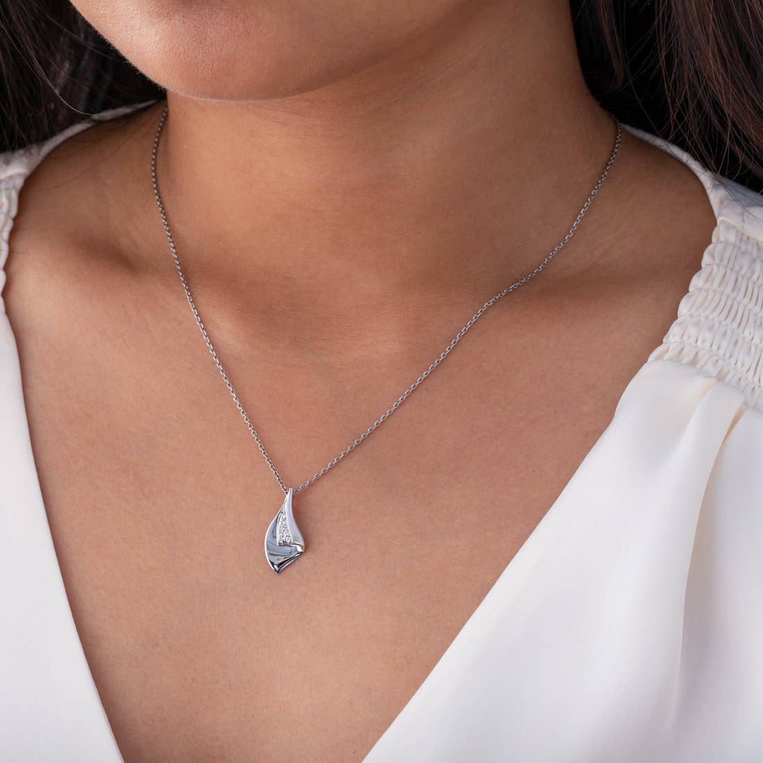 Sterling Silver Orchid Pendant Hypoallergenic
