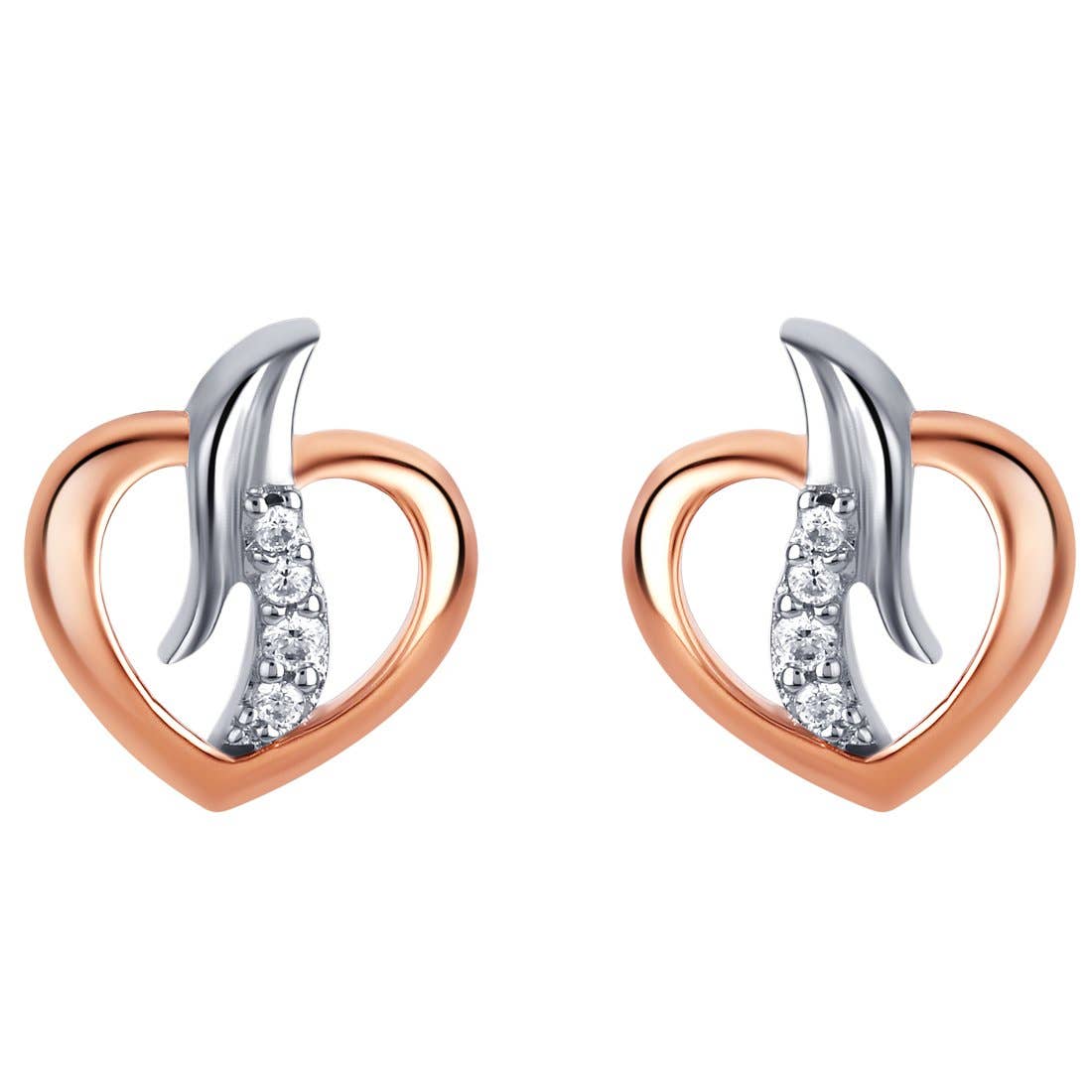 Sterling Silver Open Heart Earrings Hypoallergenic