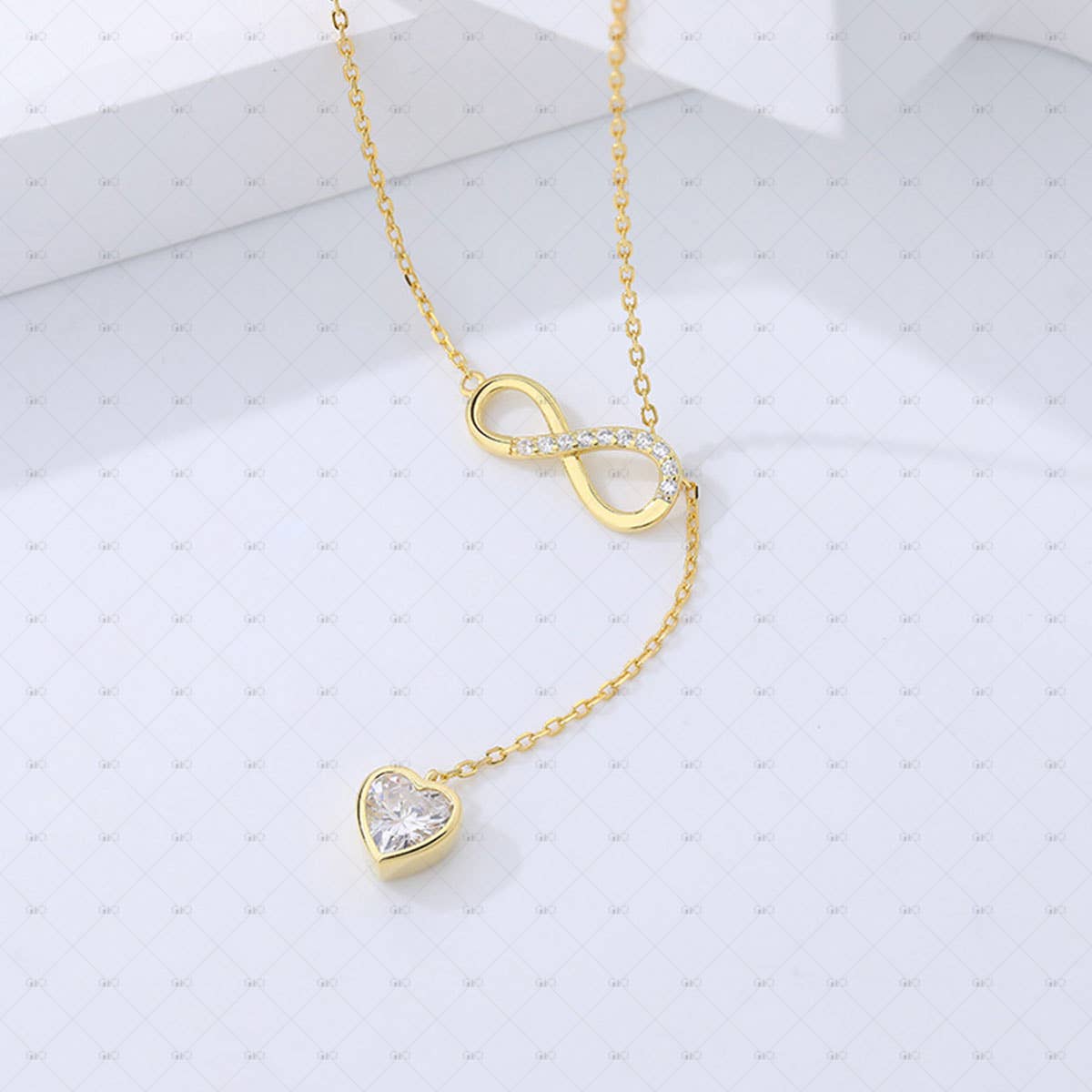 S925 Silver Möbius Heart Shape Zircon Necklace