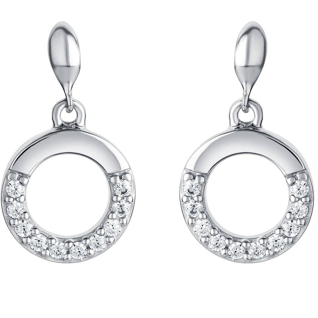 Sterling Silver Swirled Circle Drop Earrings Hypoallergenic