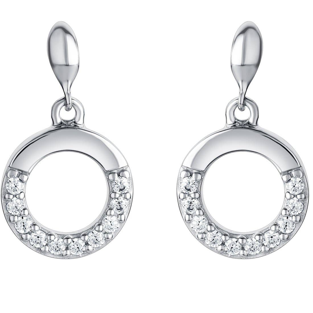 Sterling Silver Swirled Circle Drop Earrings Hypoallergenic
