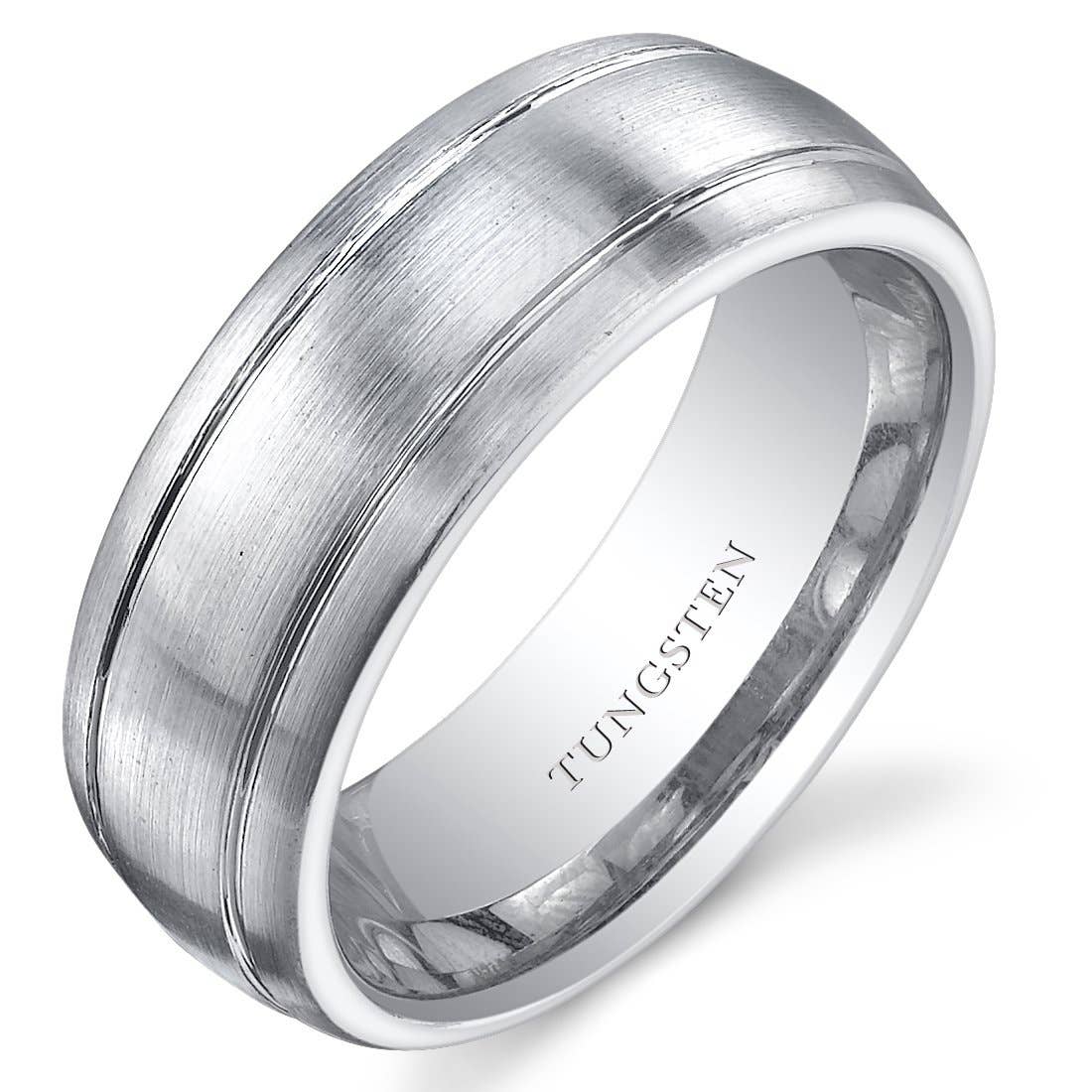 Brushed Finish 8mm Men's Premium Tungsten Band Size 8