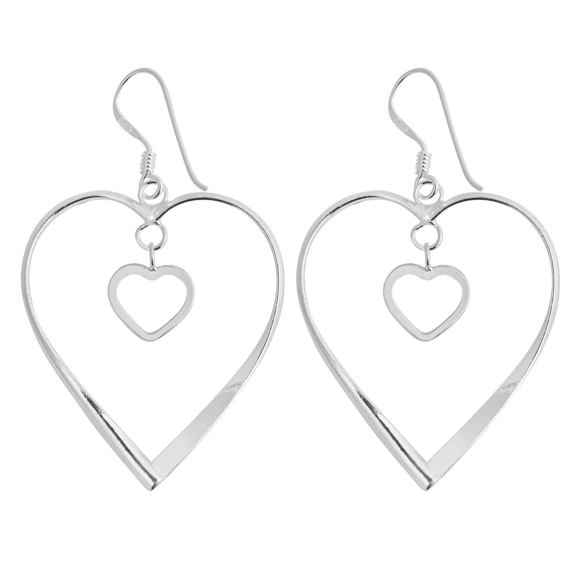 Large Double Heart Earrings: Earrings